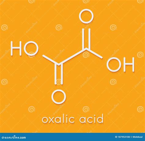 Oxalic Acid Molecule. Skeletal Formula. Stock Illustration - Illustration of composition, oxalic ...