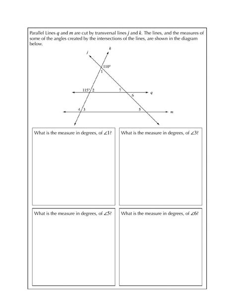 Parallel Lines Cut by a Transversal 7th Grade 的图像结果