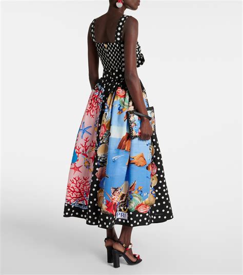 Capri polka-dot cotton bra top in multicoloured - Dolce Gabbana | Mytheresa