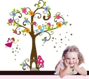 Kmc kidoz 90 cm Medium PVC Decals Kids Angle Tree Wall Stickers Self ...