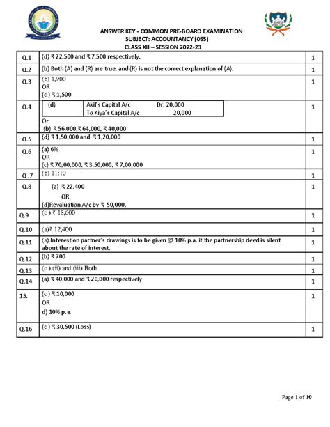 A thing of beauty - ANSWER KEY - COMMON PRE-BOARD EXAMINATION SUBJECT ...