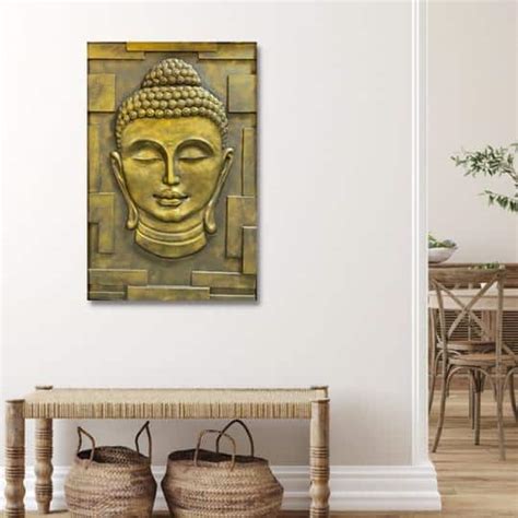 Golden Buddha decor for home | 3D Wall hanging - Artociti