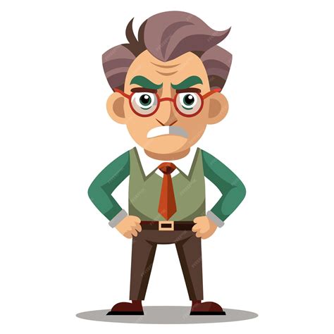 Angry Teacher on White Background Expressing Frustration | Premium AI ...