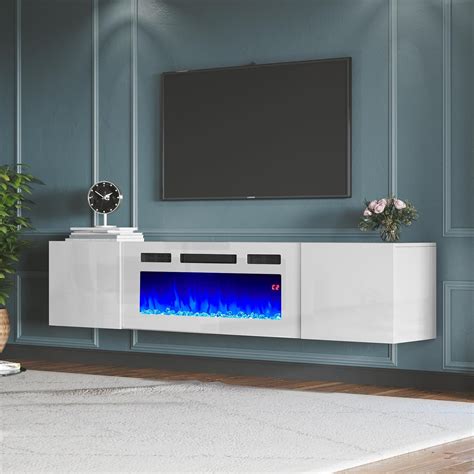Amazon.com: AMERLIFE Floating TV Stand with 36" Electric Fireplace ...