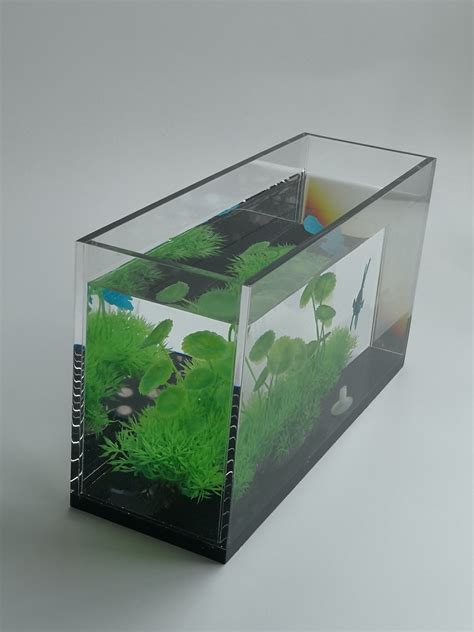 2020 Acrylic Fish Tank Bowl Aquarium Square Quadrate Fish Tank Mini ...