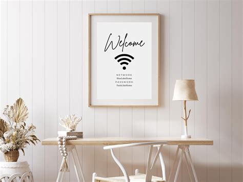 Editable Wifi Password Sign Template, Modern Wifi Sign for Guest ...