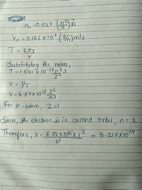 What is the frequency of revolution of electron present in 2nd Bohr's ...