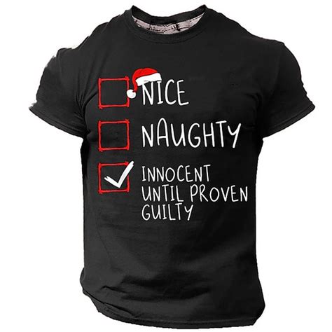 Christmas Men's Funny Christmas 3D T-shirts Graphic Letter Hat Daily ...