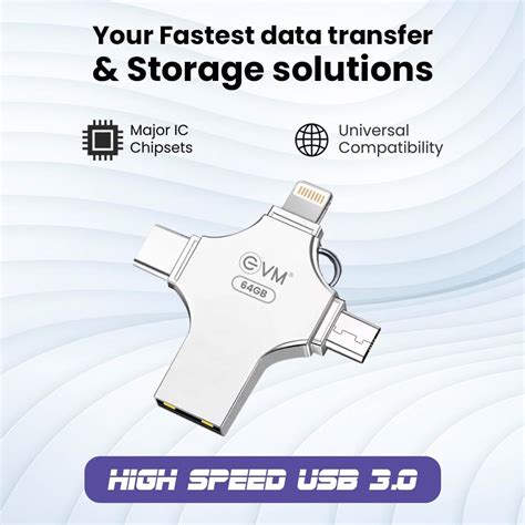 EVM ENSTORE 4 IN 1 OTG FLASHDRIVE 64GB (Pendrive) - MemoryHouse.in