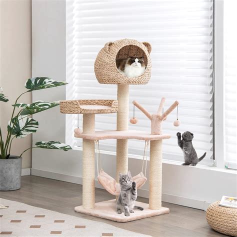 PETSITE Woven Cat Tree, Modern Cat Tower with India | Ubuy