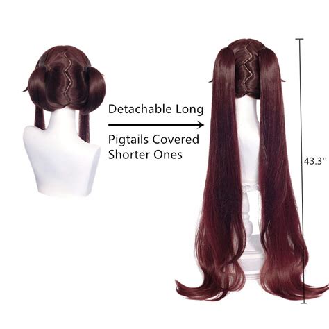 SL Brown Pigtails Wig for Genshin Impact Anime Straight Cosplay Hair ...