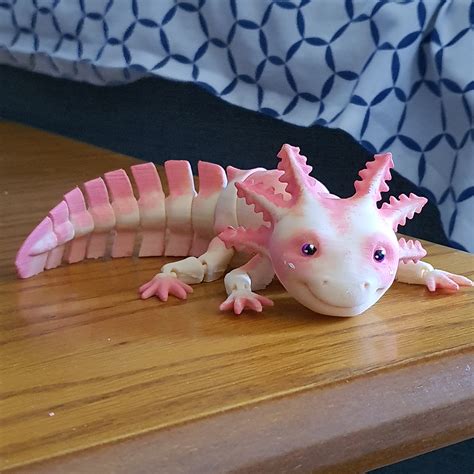 3D printer Adorable Articulated Axolotl, Print-In-Place Body, Snap-Fit ...