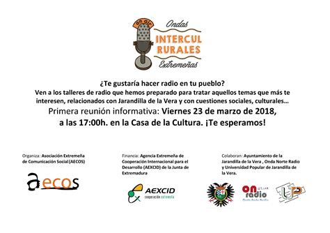 Talleres de Radio , reunión informativa viernes 23 de marzo a las 17 ...