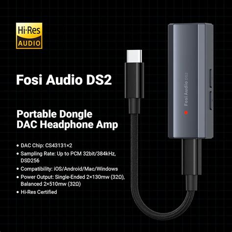 Fosi Audio DS2 USB C to AUX Headphone Amp DAC Dongle India | Ubuy