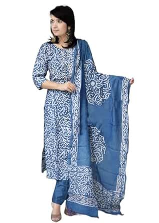 Buy KLOSIA Women Printed Kurta and Pant Set with Dupatta (in, Alpha, S ...