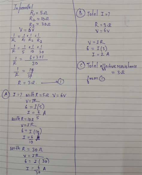 Three resistor are in parallel combination of resistance 5ohm, 10ohm ...