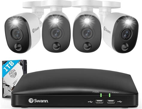 Swann 8 Channel 4 Camera Security System, Wired Surveillance 1080p HD ...