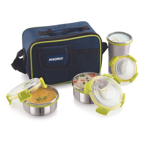 Buy Magnus Ethos 3 Lunch Box Set | Stainless Steel Tiffin with 2 ...