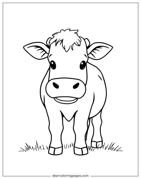 Cow Coloring Page Simple