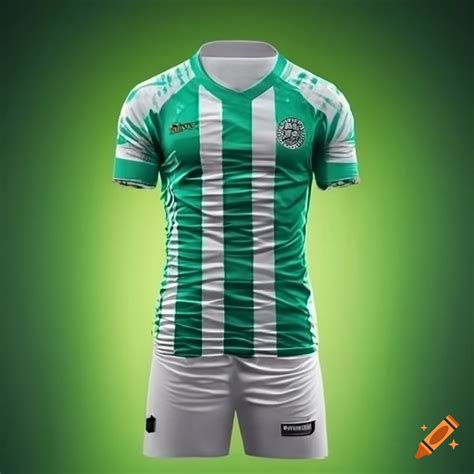 Green and white soccer jersey design