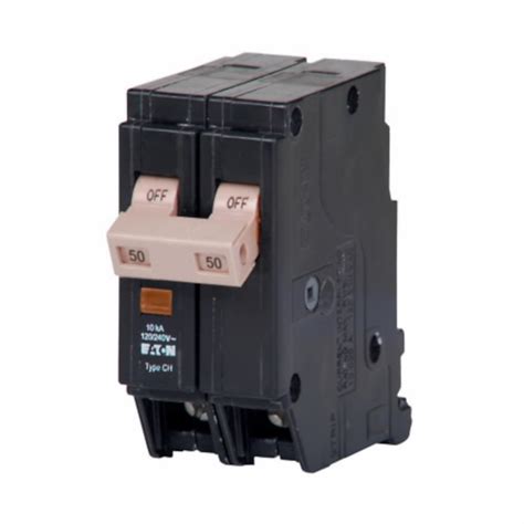 Eaton Type CH 50-amp 2-Pole Standard Trip Plug-on Neutral Circuit ...