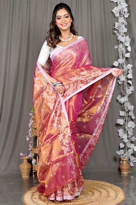 Tissue Jamdani Saree Festive Wear | Brand Pujoy - PuJoy Fashion