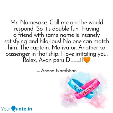 Mr. Namesake. Call me and... | Quotes & Writings by Anand Nambisan ...