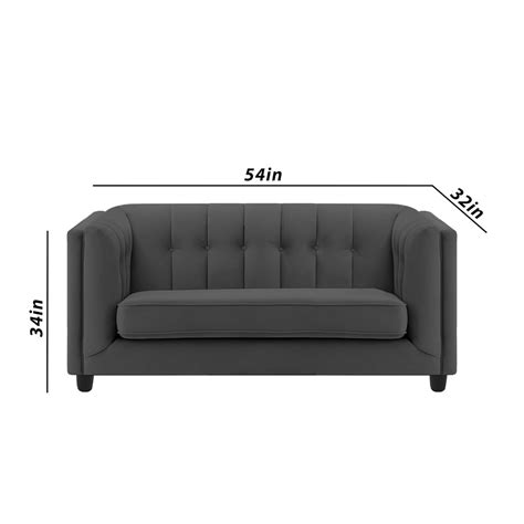 Casaliving Sinclair 2 Seater Sofa Set for Living Room (Black Colour) P