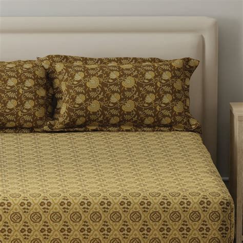 Buy LAYERS Basicx Cotton 120TC Printed 3Pcs Queen Bedsheet Set from ...