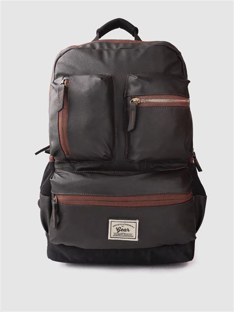 Buy Gear Unisex Faux Leather Medium Sized Backpack 28L - Backpacks for ...