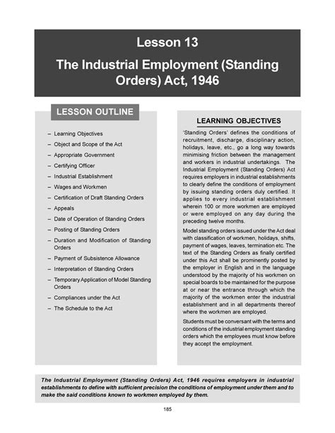 Industrial employment (SO) Act - Lesson 13 The Industrial Employment ...
