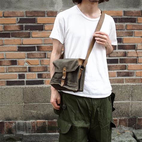 1960s Vintage フランス軍 [Leather Canvas Bag] | LITHIUM × Clover Over Dover