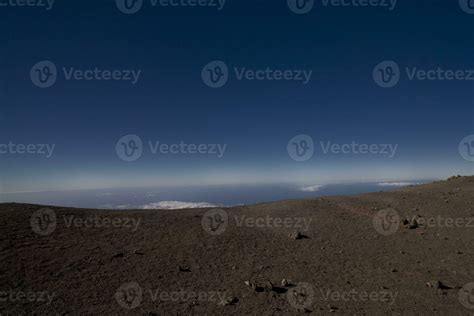 empty landscape with the Spanish peak volcanoes on Tenerife, Canary ...