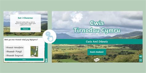 Tirnodau Cymru: Cwis rhyngweithiol amlddewis