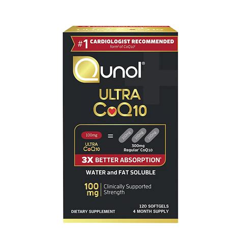 Qunol Ultra Coenzyme Q10 (CoQ10) 100mg Softgels, 120 Ct. | BJ's ...
