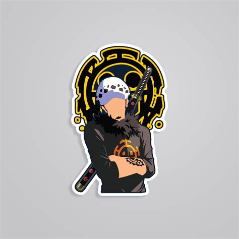 Sail with Style: Trafalgar Minimalist One Piece Anime Sticker - A ...