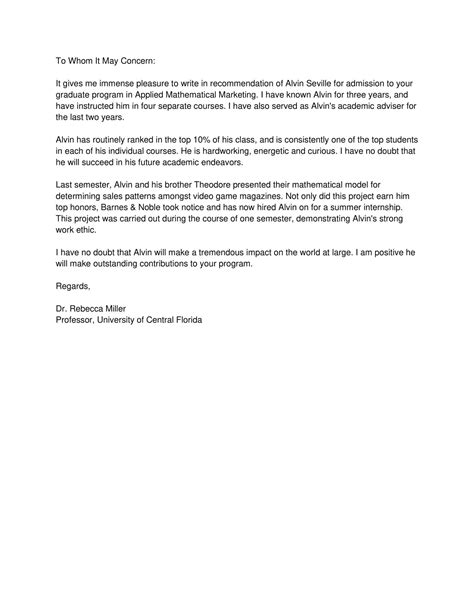 Reference Letter For Graduate School | School Activities