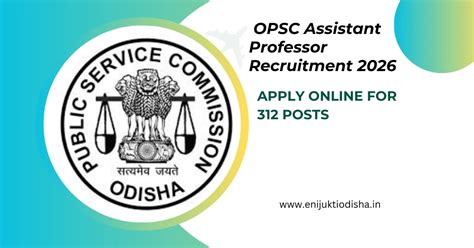 OPSC Assistant Professor Recruitment 2026: Apply Online for 312 Posts