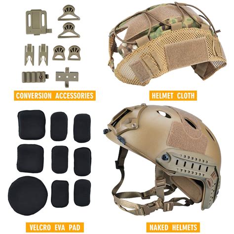 ActionUnion Tactical Airsoft Paintball Fast Helmet with Helmet Cover ...