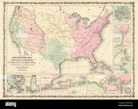 Johnson's New Military Map of the United States. Forts Posts divisions ...