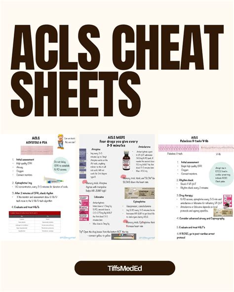 ACLS Cheat Sheet Study Guide for Nurses, Paramedics, Physician Assistants, Nurse Practitioners ...