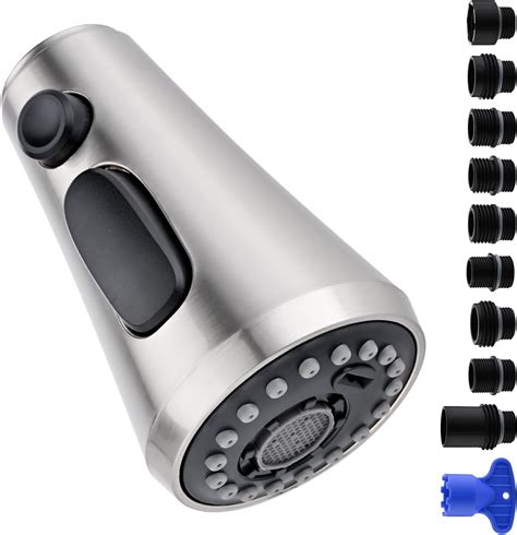 Amazon.com: Pull Down Kitchen Faucet Head Replacement with 9 Adapters ...