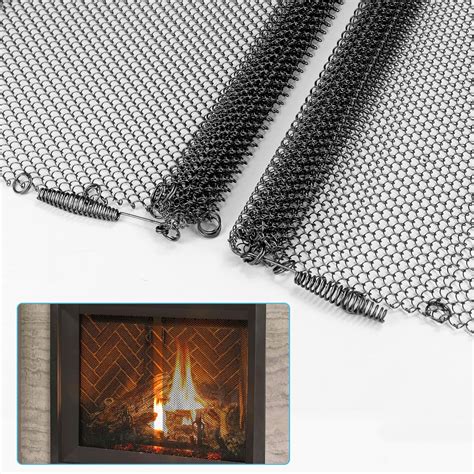 Amazon.com: Air Jade Fireplace Mesh Screen Curtain, Two 22" H x 24" W ...