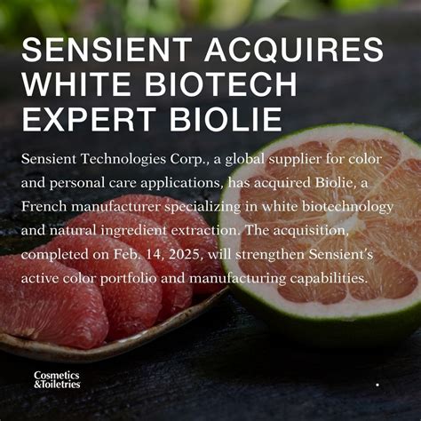 BIOLIE and Sensient partner on natural ingredients | Cosmetics ...
