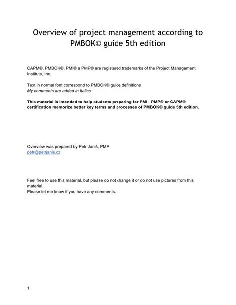 Image result for PMBOK Guide Overview