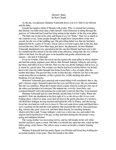 Desiree's Baby Summary