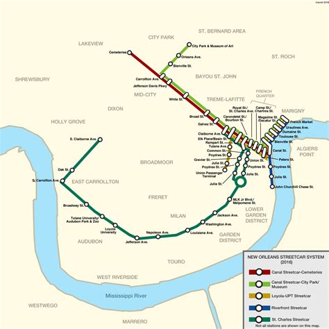 New Orleans Tram Map