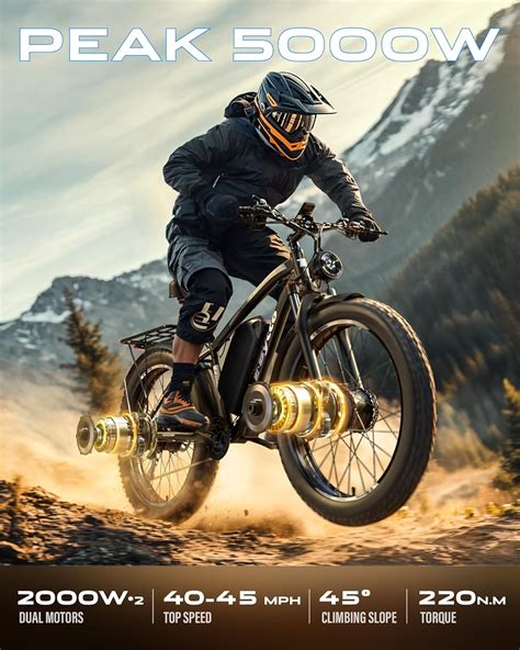 E·Bycco 5000W Peak Dual Motors Electric Bike for India | Ubuy