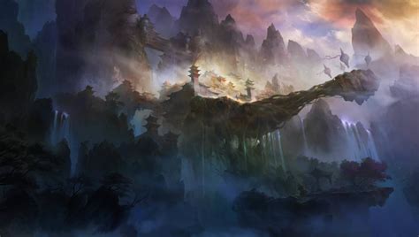 Download wallpaper mountains, rocks, Asia, height, art, temple, section ...