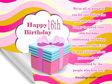 16th Birthday Wishes, Messages and Greetings - Wordings and Messages